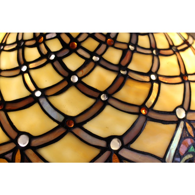 Wonderful Art Nouveau Tiffany-Style Lead Shade Lamp For Sale - Image 14 of 16