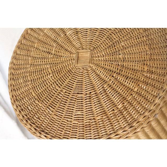 1990s Pair of Matching Wicker Ghost Side Tables For Sale - Image 10 of 11