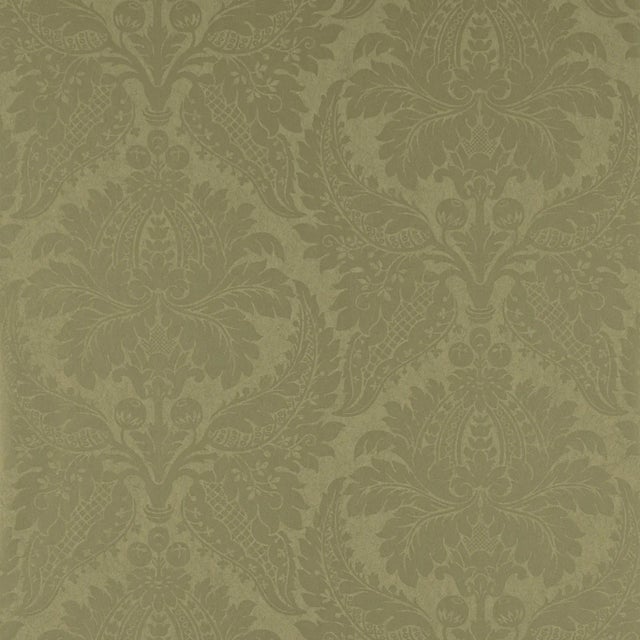 Zoffany Malmaison Damask Wallpaper in Old Gold - a Sample For Sale