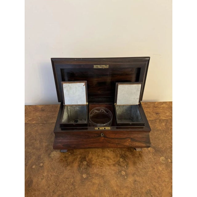 Antique Victorian Rosewood Tea Caddy, 1850 For Sale - Image 6 of 10