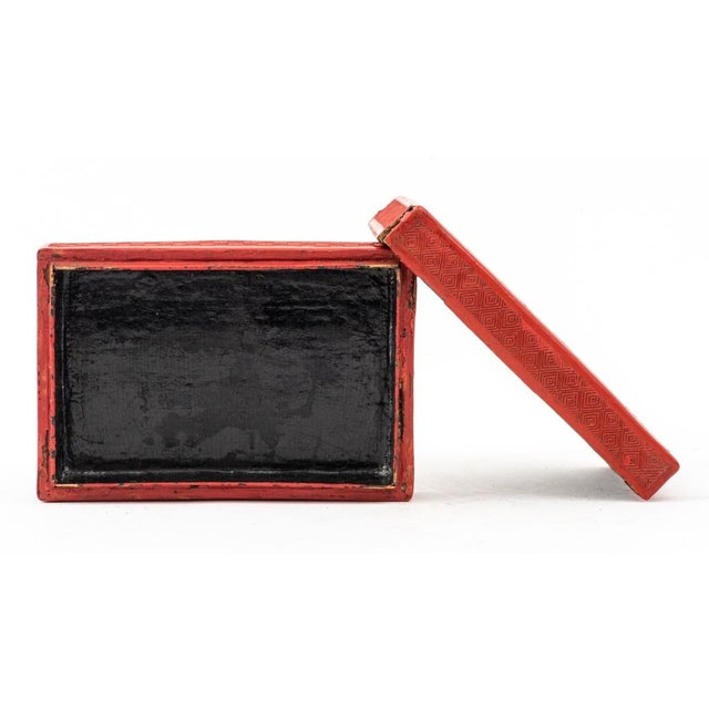 Early 20th Century Chinese Cinnabar Buddha Decorative Box For Sale - Image 5 of 6
