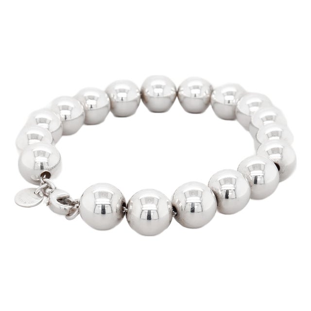 Tiffany & Co. Sterling Silver 10 Mm Beaded Bracelet For Sale