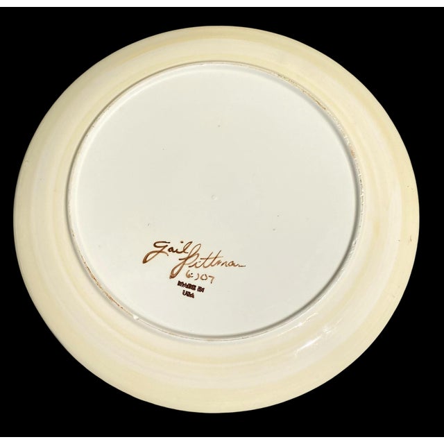Hand Made Hand Painted Gail Pittman Ceramic Chop Plate Signed and Dated 2007 For Sale - Image 9 of 9