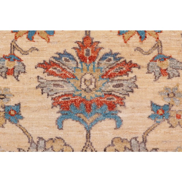 1990s Shabby Chic Ziegler Beige/Rust Wool Runner Rug- 2'1'' X 4'9'' For Sale - Image 5 of 10
