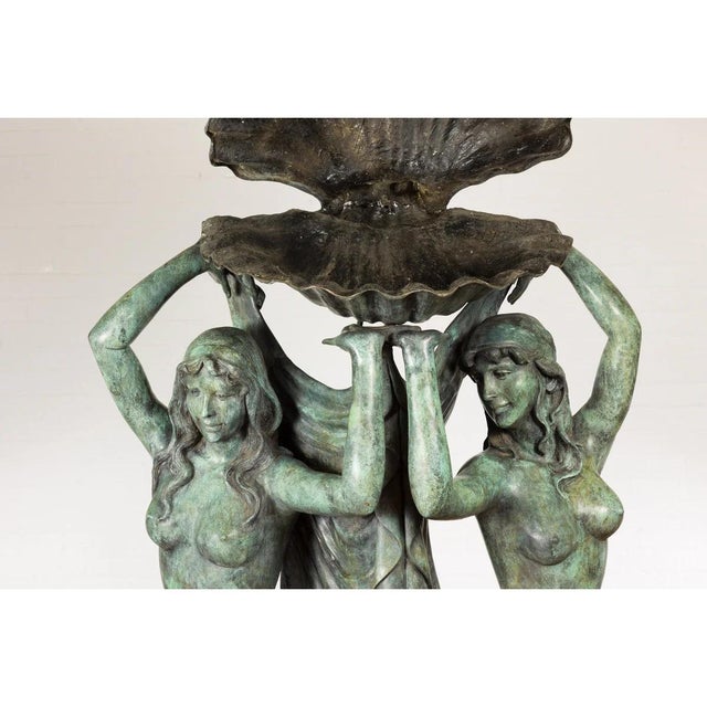 Bronze Greco Roman Inspired Three Nymph Fountain For Sale - Image 12 of 18