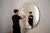 Large Fossil Moon Wall Mirror in Alabaster and Glass Mirror by Amarist Studio For Sale - Image 16 of 17