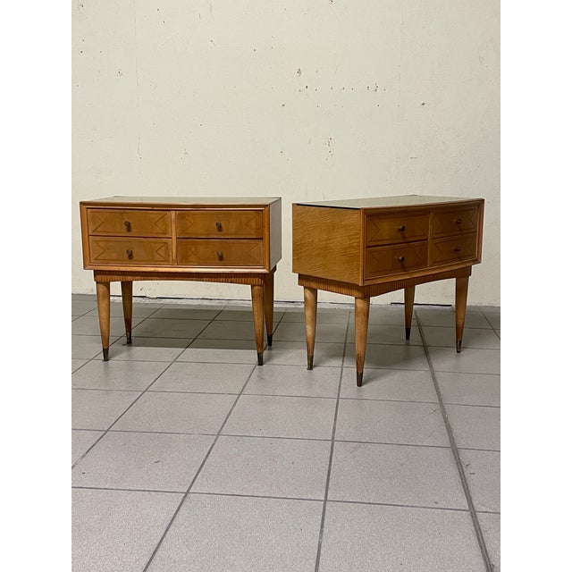 Mid-Century Modern Italian Style Bedside Tables, 1950s, Set of 2 For Sale - Image 17 of 18