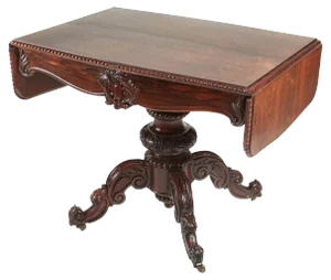 Antique Victorian Carved Rosewood Sofa Table