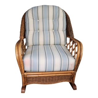 Braxton Culler Wicker and Bamboo Rocking Chair For Sale