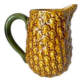 Vintage Majolica Pineapple Pitcher- Portugal For Sale