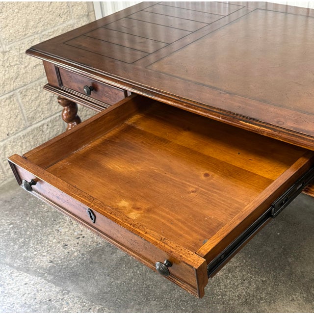 Stanley Furniture Vintage Rustic Barley Twist Writing Desk For Sale - Image 4 of 12