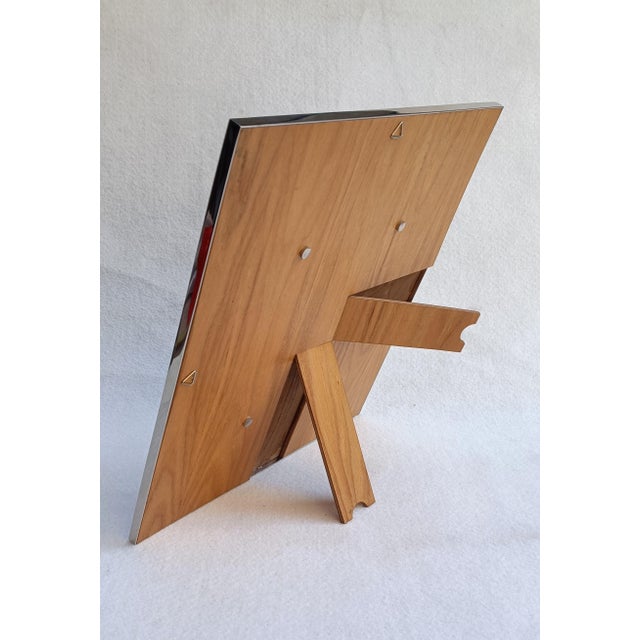 Wood and Chrome Metal Photo Frame, 1970s For Sale - Image 6 of 12