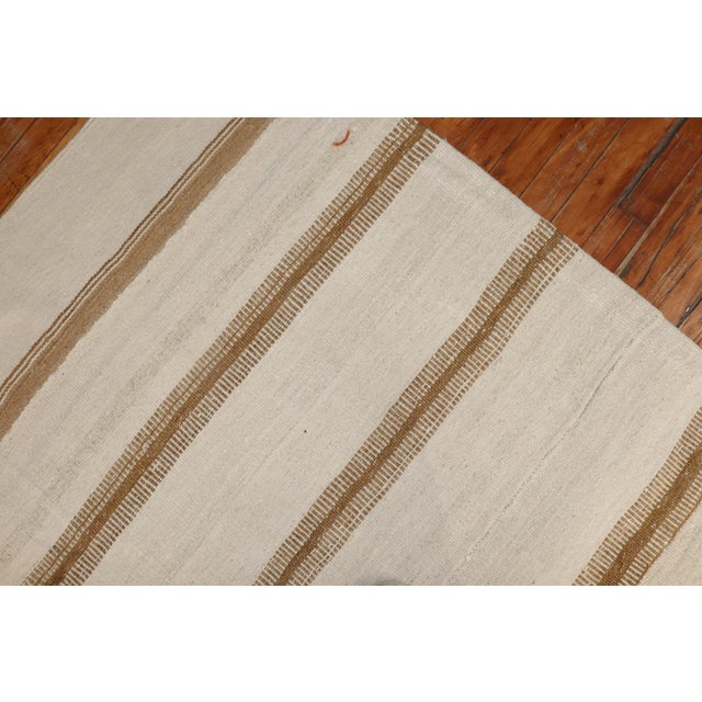 Textile Striped Large Vintage Zabihi Collection Turkish Kilim - 10'1" x 14'2" For Sale - Image 7 of 8