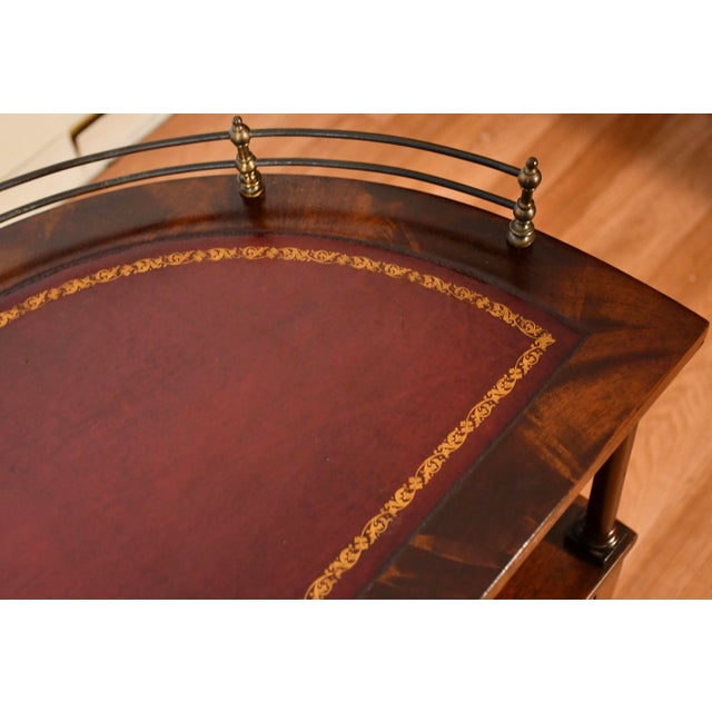 1930s 1930s. English Regency Mahogany & Leather Top Console Table / Sofa Table For Sale - Image 5 of 14