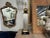 Large Pair Of Modernist Table Lamps. This impressive pair of Modernist table lamps are made of metal, brass and acrylic....