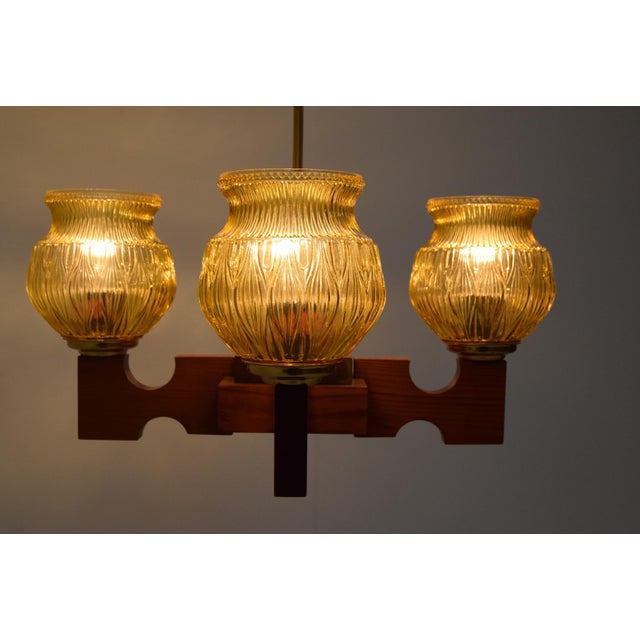 Wood Ceiling Light, 1980s For Sale - Image 9 of 10
