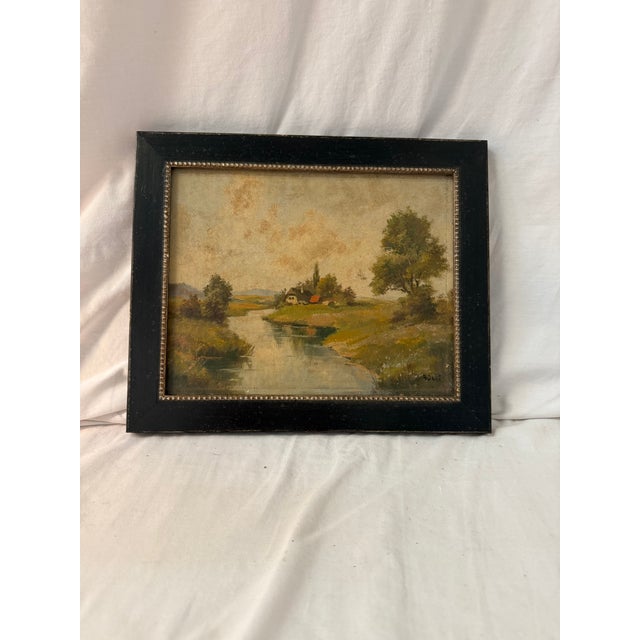 Antique, English, Rural, Landscape, Framed For Sale In Salt Lake City - Image 6 of 9