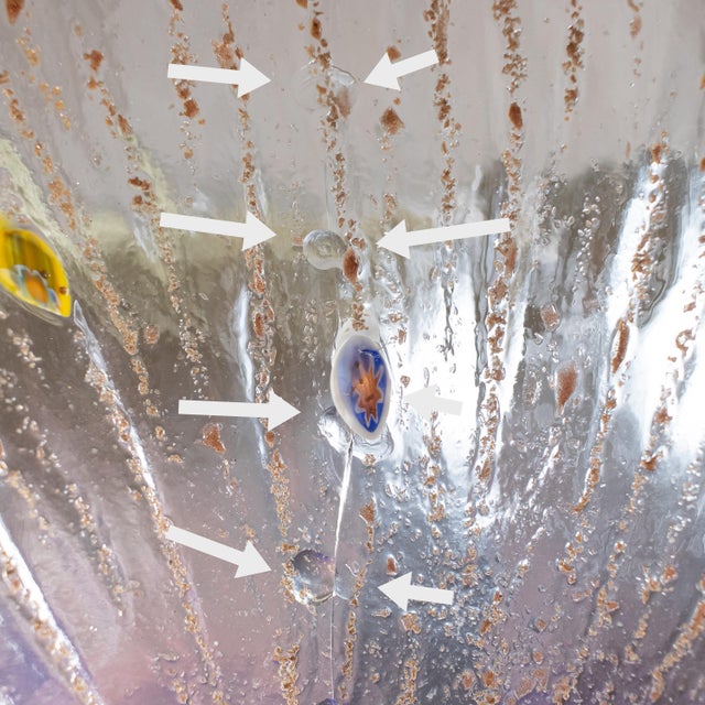 Mid‑Century Murano Glass Pendant With Copper Aventurina and Millefiori in the Manner of Barovier For Sale In Chicago - Image 6 of 18