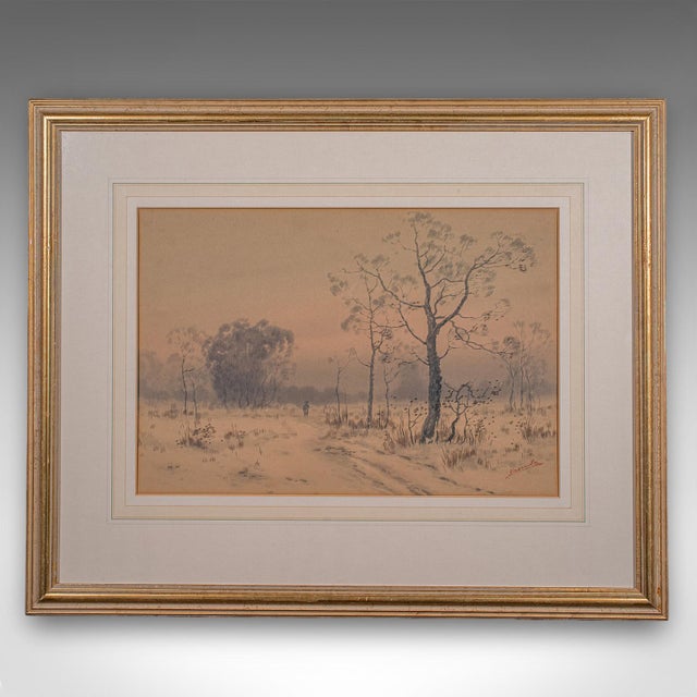 1950s Pair of Vintage Landscape Paintings, Oriental, Watercolour, Art, Mid Century For Sale - Image 5 of 12