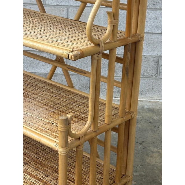 1970s Bamboo, Rattan, and Cane Étagère/ Freestanding Shelf For Sale - Image 12 of 12