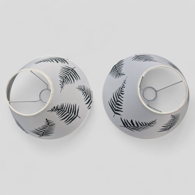 Fern Leaf Empire Lamp Shades- A Pair For Sale In Charlotte - Image 6 of 12