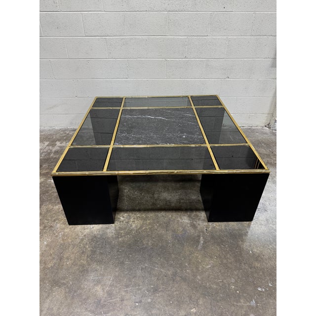 Please note this breaks down into 14 pieces! So easy to ship and move! (4 cube base legs; 1 brass frame; 1 center marble;...