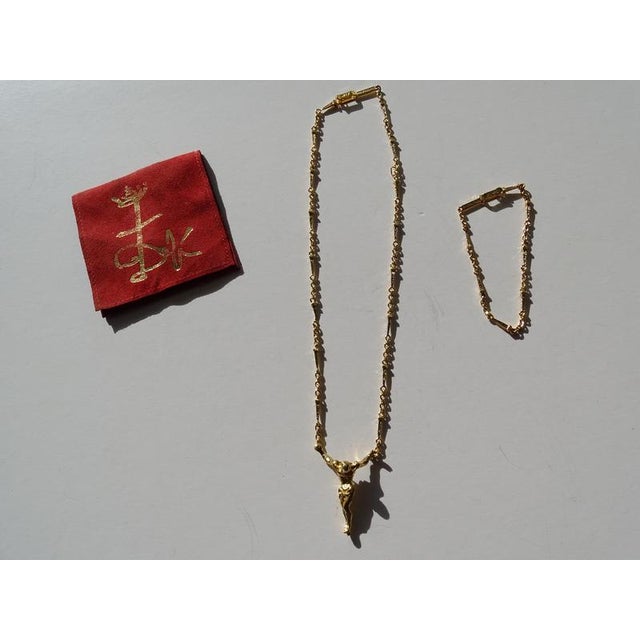 Salvador Dali (after) Christ of Saint John of the Cross, 1973 christ cs 4x3cm, numbered 1380, bracelet 20cm, chain and...