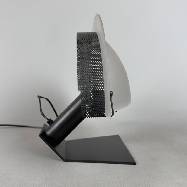 1980s Modernist Opal Glass Half-Moon Metal Table Lamp, 1980s For Sale - Image 5 of 13