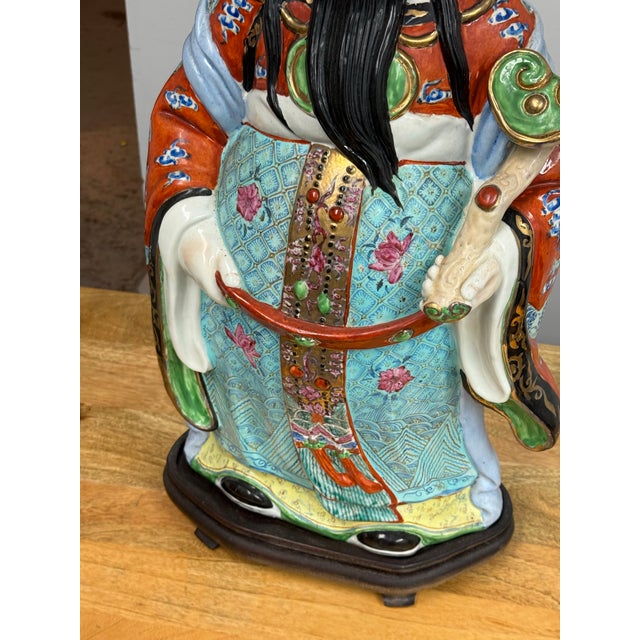 Vintage Chinese Ceramic Figure of Lu Xing For Sale - Image 9 of 12