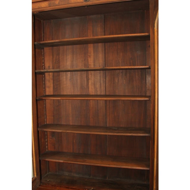 Late 19th Century Antique Walnut Bookcase With Glass Doors Chairish