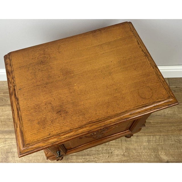 Vintage French Louis Style Oak Bedside Tables, Set of 2 For Sale - Image 10 of 12