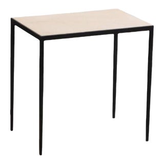 An Iron and Parchment End Table, in the Manner of Jean-Michel Frank. For Sale
