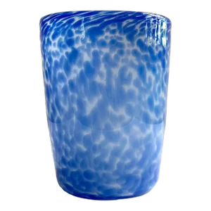 Artisan Mottled Blue Handblown Glass Tumbler/Vase