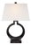 Chapman & Myers by Visual Comfort Signature Ring Form Large Table Lamp in Bronze with Linen Shade For Sale