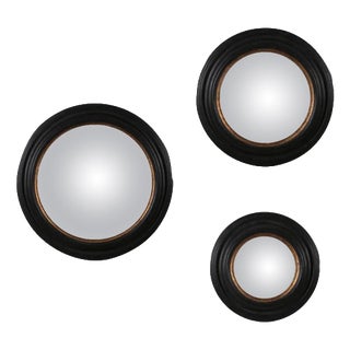 Flemish Style Round Convex Witch Mirrors, 19th Century, Set of 3 For Sale