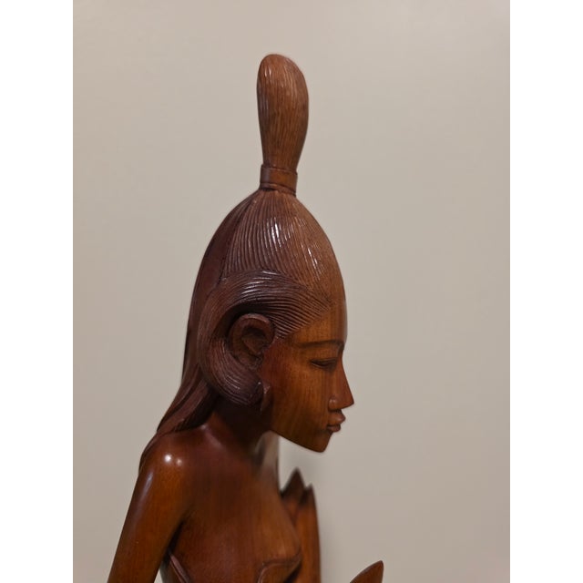 Vintage 21" Balinese Modernist "Lone Warrior" Wood Sculpture – Klungkung School For Sale - Image 9 of 12