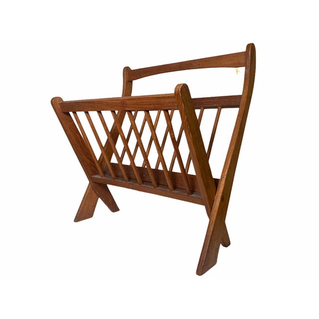 1970s Danish Modern Folding Teak Magazine Rack For Sale - Image 10 of 13
