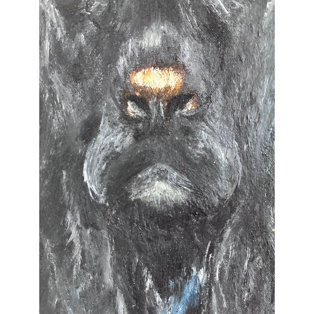 Vintage Original Dog Portrait Oil Painting, Signed Animal Art For Sale - Image 10 of 17
