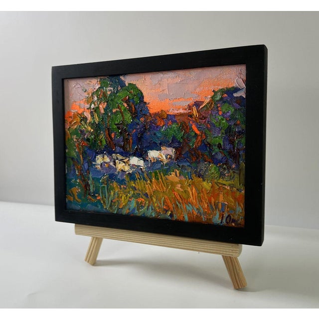 The Oil painting Canvas titled “Forest evening” draws the viewer into the hushed, glowing embrace of twilight settling...