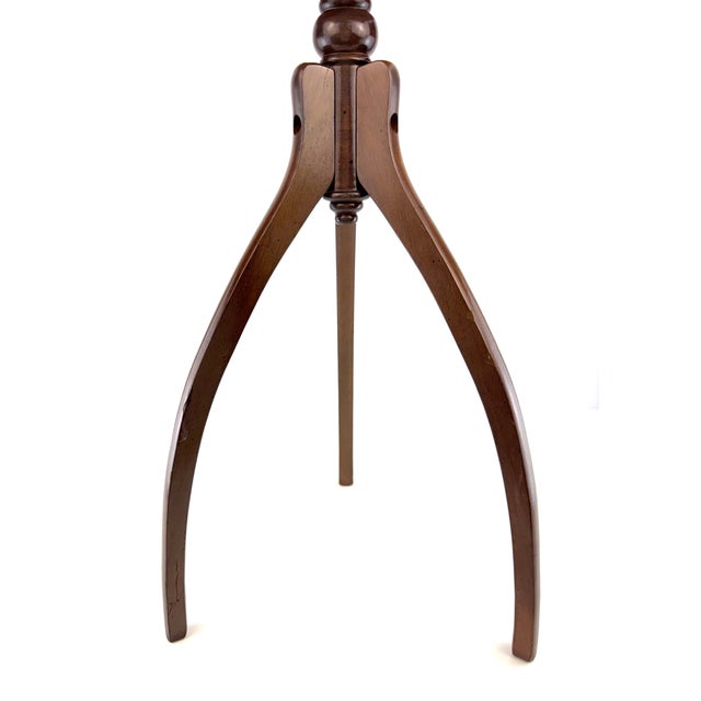 Vintage r.a. Importing Co. Burl Wood Tripod Drinks Table For Sale - Image 9 of 13