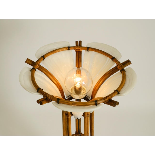 Bamboo Floor Lamp with White Acrylic Glass Elements, 1960s For Sale - Image 17 of 18