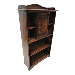 English Open Face Bookcase With Cabinet Cubby For Sale