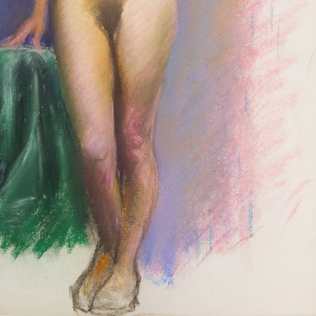 Standing Nude With Green Drapery - Attr. Darwin Duncan, C. 1940s For Sale In San Diego - Image 6 of 9
