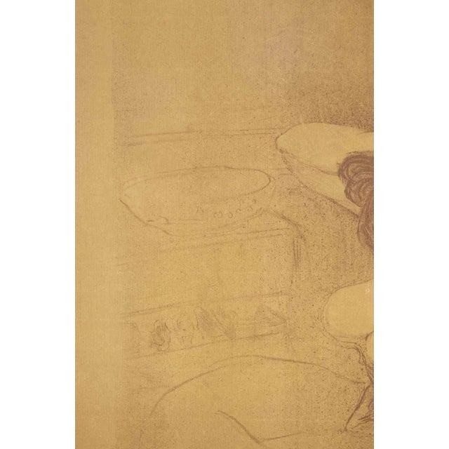 Femme qui se peigne - La Coiffureis a color lithograph realized after Henri de Toulouse Lautrec in 1896. cm. 59 x 46 ;...