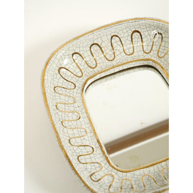 Gold Art Deco Ceramic Mirror by Gmundner Keramik, Austria, 1920s For Sale - Image 8 of 14