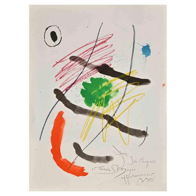 Joan Miró, Pour Ida Chagall et Franz Meyer, Lithograph, 1970s For Sale