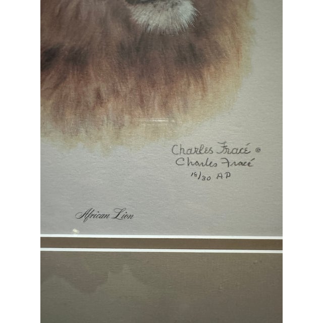 This is a rare limited edition print 16/30 AP of Charles Frace’s African Lion. It was created in 1981.It is in perfect...