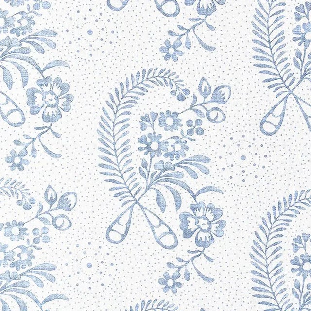 Sample - Schumacher Millicent Fabric in Delft For Sale