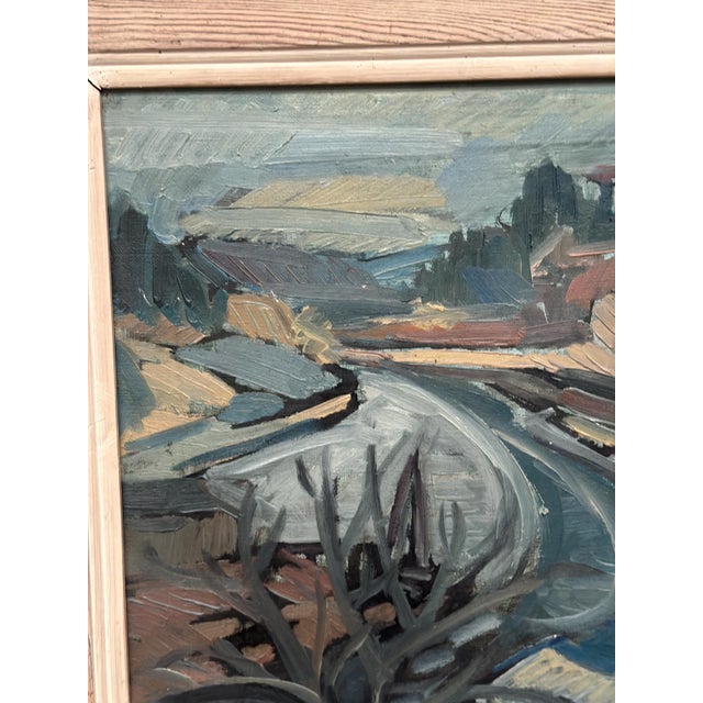 Mid-Century Modern Stig Thiderman, Landscape, 1950s, Oil on Canvas, Framed For Sale - Image 3 of 16