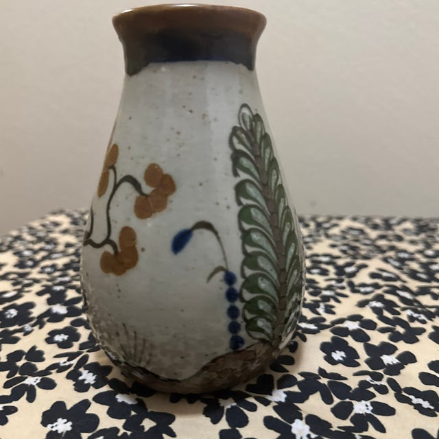 1980s Mexican Pottery Bud Vase Blue Bird For Sale In New Orleans - Image 6 of 10